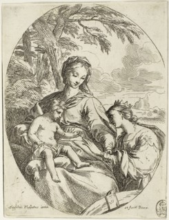 The Mystic Marriage of Saint Catherine, c. 1625, Carlo Maratti, Italian, 1625-1713, Italy, Etching