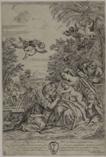 Flight into Egypt, 1647/66, Pier Francesco Mola, Italian, 1612-1666, Italy, Etching on ivory laid
