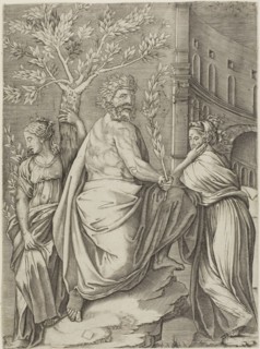 Man Under a Laurel Tree, 1515/30, Agostino dei Musi (Italian, c. 1490-after 1536), after Raffaello