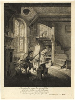 The Painter, c. 1647, Adriaen van Ostade, Dutch, 1610-1685, Holland, Etching in black on buff laid