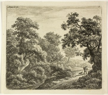 The Wanderer and His Dog, n.d., Anthoni Waterlo, Dutch, 1609-1690, Holland, Etching on paper, 124 x