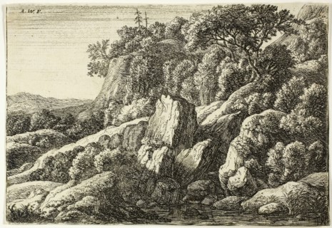 Rocky Landscape, n.d., Anthoni Waterlo, Dutch, 1609-1690, Holland, Etching on paper, 114 x 166 mm