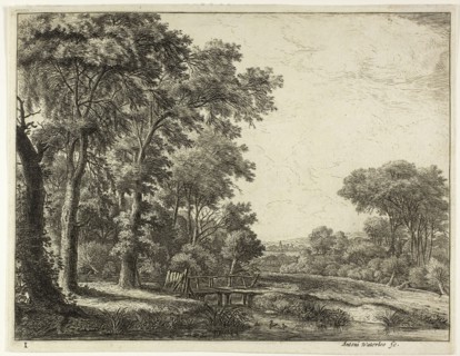 The Entrance to the Forest by the Little Wooden Bridge, n.d., Anthoni Waterlo, Dutch, 1609-1690,