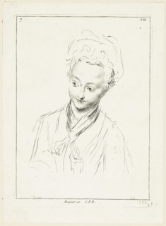 Woman’s Head (turned to right), n.d., Anne Claude Philippe Caylus, French, 1692-1765, France,