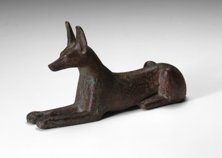 Statuette of a Jackal, Saite Period, Dynasty 26 (664–525 BC), Egyptian, Egypt, Copper alloy, 9.5 ×