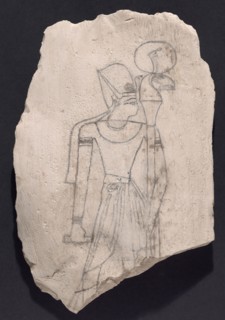 Sketch of a King, New Kingdom, Dynasty 19–20 (about 1295–1069 BC), Egyptian, Egypt, Limestone and