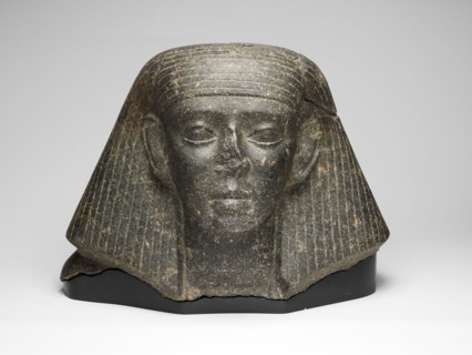 Head of an Official, Middle Kingdom, Dynasty 13 (1773–1650 BC), Egyptian, Egypt, Granite, 33.8 × 46