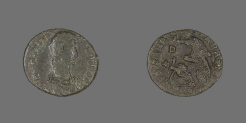 Coin Portraying Emperor Constantius II, AD 337/361, Roman, minted in Arles, Roman Empire, Bronze,