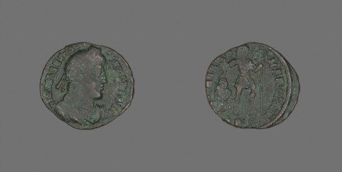 Coin Portraying Emperor Valentinian I, AD 364/375, Roman, Roman Empire, Bronze, Diam. 1.8 cm, 1.84