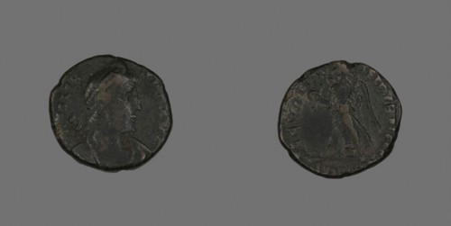 Coin Portraying Emperor Valens, AD 364/378, Roman, Roman Empire, Silver, Diam. 1.8 cm, 2.71 g