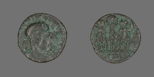 Coin Portraying Emperor Constantine II, before AD 337, Roman, Roman Empire, Bronze, Diam. 1.4 cm, 1