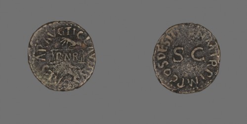 Coin Depicting Hand with Scales, AD 41/54, Roman, Roman Empire, Bronze, Diam. 1.9 cm, 2.68 g