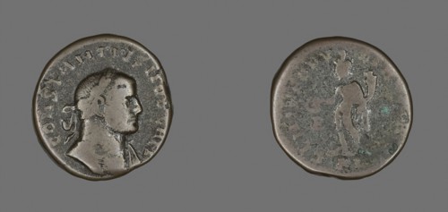Coin Portraying Emperor Constantius I, AD 293/306, Roman, Roman Empire, Bronze, Diam. 2.7 cm, 8.77