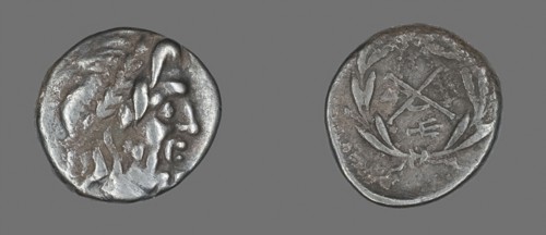 Hemidrachm (Coin) Depicting the God Zeus Amarios, 222/146 BC, Greek, minted in Mantineia,