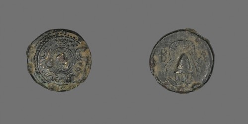 Coin Depicting the Goddess Artemis, 286/220 BC, Greek, Ancient Greece, Bronze, Diam. 1.7 cm, 4 g