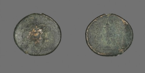 Coin Depicting the God Apollo, about 238/183 BC, Greek, Ancient Greece, Bronze, Diam. 2.1 cm, 5.26