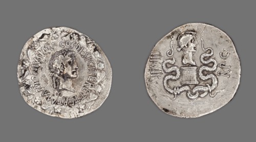 Cistophoric Tetradrachm (Coin) Portraying Mark Antony, 39/38 BC, issued by Mark Antony, Roman,