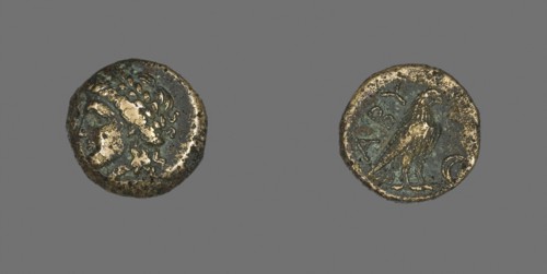 Coin Depicting the God Apollo, 320/200 BC, Greek, Ancient Greece, Bronze, Diam. 1.7 cm, 4.20 g