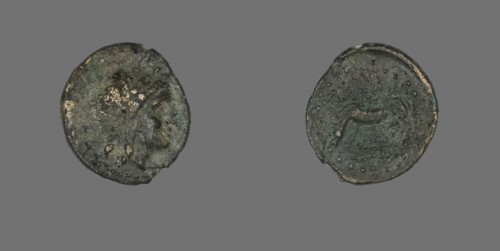 Coin Depicting the God Apollo, 3rd/2nd century BC, Greek, Ancient Greece, Bronze, Diam. 1.8 cm, 2