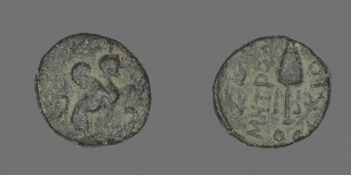 Coin Depicting Sphinx, after 84 BC, Greek, Ancient Greece, Bronze, Diam. 1.3 cm, 1.91 g