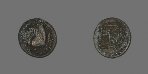 Coin Depicting Pegasus, about 400/310 BC, Greek, Ancient Greece, Bronze, Diam. 1.7 cm, 4.14 g