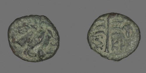 Coin Depicting Pegasus, 4th/3rd century BC, Greek, Ancient Greece, Bronze, Diam. 1.4 cm, 1.37 g