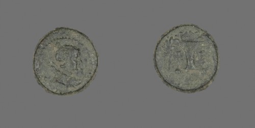 Coin Depicting the Goddess Artemis, after 190 BC, Greek, Ancient Greece, Bronze, Diam. 1.7 cm, 4.73