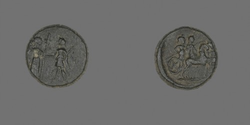 Coin Depicting the Goddess Artemis, after 190 BC, Greek, Ancient Greece, Bronze, Diam. 1.6 cm, 4.01