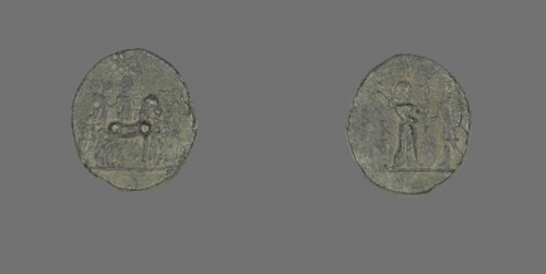 Coin Depicting the Goddess Artemis, after 190 BC, Greek, Ancient Greece, Bronze, Diam. 1.6 cm, 3.17