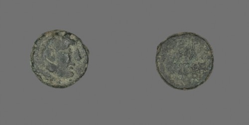 Coin Depicting the Hero Herakles, about 300/200 BC, Greek, Ancient Greece, Bronze, Diam. 1.5 cm, 3