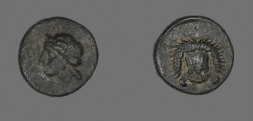 Coin Depicting the Goddess Hera (?), 5th century BC, Greek, Ancient Greece, Bronze, Diam. 1.2 cm, 1