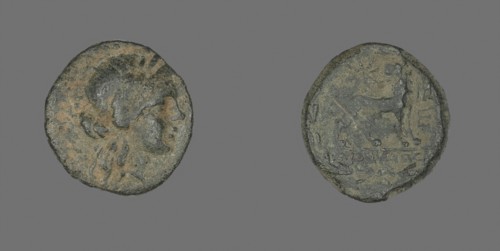 Coin Depicting the God Apollo, about 250/190 BC or later, Greek, Ancient Greece, Bronze, Diam. 2
