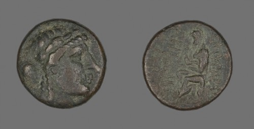 Coin Depicting the God Apollo, 2nd/1st century BC, Greek, Ancient Greece, Bronze, Diam. 2.1 cm, 8
