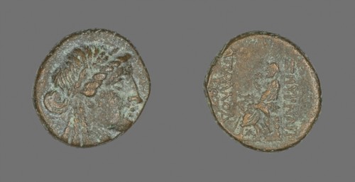 Coin Depicting the God Apollo, 2nd/1st century BC, Greek, Ancient Greece, Bronze, Diam. 2.2 cm, 8