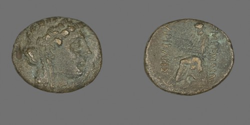 Coin Depicting the God Apollo, 2nd/1st century BC, Greek, Ancient Greece, Bronze, Diam. 2.3 cm, 7