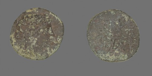 Coin Depicting the God Apollo, 2nd/1st century BC, Greek, Ancient Greece, Bronze, Diam. 2.3 cm, 5