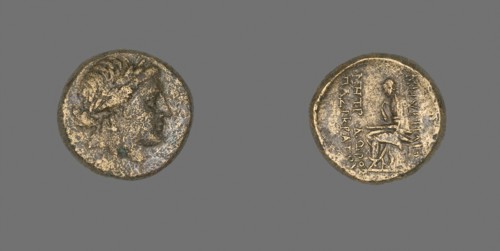 Coin Depicting the God Apollo, 2nd/1st century BC, Greek, minted in Smyrna, Ionia, Greece, Bronze,