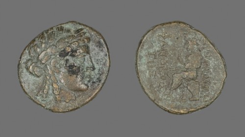 Coin Depicting the God Apollo, 2nd/1st century BC, Greek, Ancient Greece, Bronze, Diam. 2.4 cm, 8