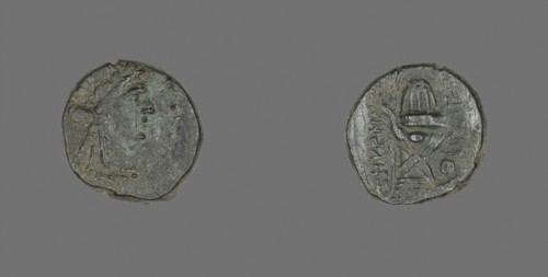 Coin Depicting the God Apollo, 75/50 BC (?), Greek, minted in Smyrna, Ionia, Ancient Greece,