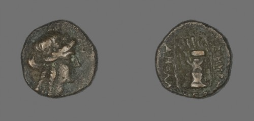 Coin Depicting the God Apollo, 2nd/1st century BC, Greek, minted in Smyrna, Ionia, Ancient Greece,