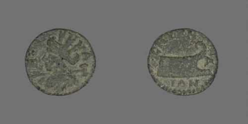 Coin Depicting the Goddess Tyche, AD 117/192, Roman, Izmir, Bronze, Diam. 1.8 cm, 3.51 g