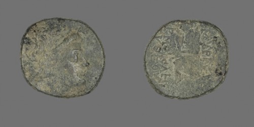 Coin Depicting the God Apollo, 2nd/1st century BC, Greek, Izmir, Bronze, Diam. 2.2 cm, 8.17 g
