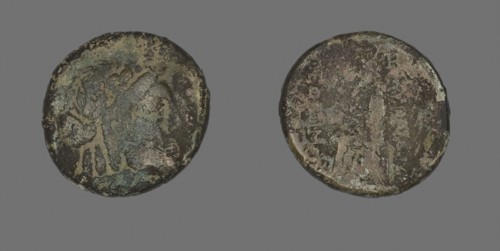 Coin Depicting the God Apollo, 2nd century BC, Greek, Izmir, Bronze, Diam. 2.1 cm, 8.17 g