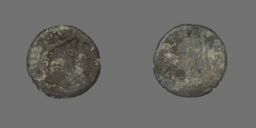 Coin Depicting the Goddess Tyche, AD 98/117, Roman, Izmir, Bronze, Diam. 1.9 cm, 5.18 g