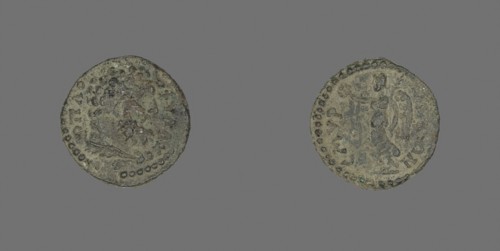 Coin Depicting the Hero Hercules, AD 138/192, Roman, Izmir, Bronze, Diam. 1.6 cm, 3.03 g