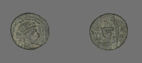 Coin Depicting the God Apollo, 2nd/1st century BC, Greek, Izmir, Bronze, Diam. 1.5 cm, 3.08 g