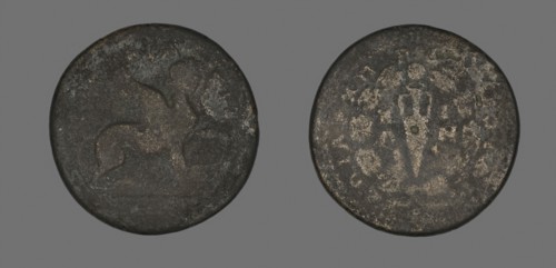 Coin Depicting a Sphinx, AD 138/92, Roman, Roman Empire, Bronze, Diam. 3.2 cm, 14.27 g