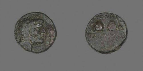 Coin Depicting the God Zeus, 1st century BC, Greek, Ancient Greece, Bronze, Diam. 1.9 cm, 6.72 g