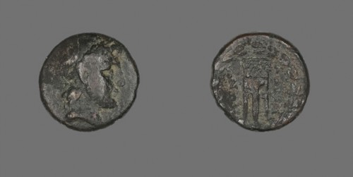 Coin Depicting the God Apollo, 2nd/1st century BC, Greek, Ancient Greece, Bronze, Diam. 1.8 cm, 5