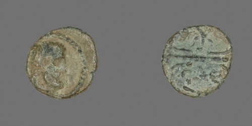 Coin Depicting the Hero Hercules, 2nd/1st century BC, Roman, Roman Empire, Bronze, DIam. 1.1 cm, 1